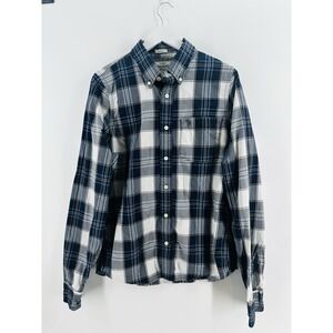 VTG Abercrombie & Fitch Shirt Mens XL Blue‎ Plaid Muscle Fit Long Sleeve AA22